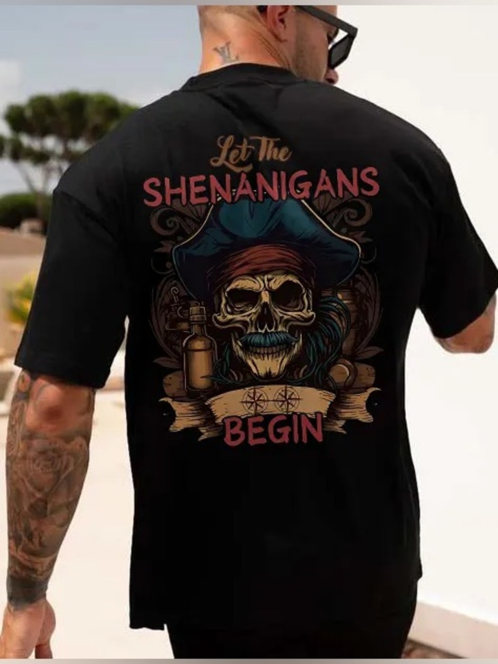 Let The Shenanigans Begin - Black Graphic Men's Tee